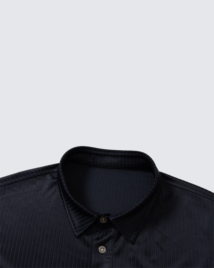 Colorblock Patchwork Polo Collar Long Sleeve T-Shirt