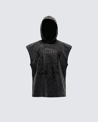 KIIKIO-New Washed Hooded Sleeveless Top