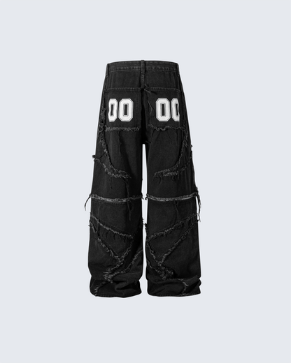 Gothic Spiral Distressed Convertible Jeans