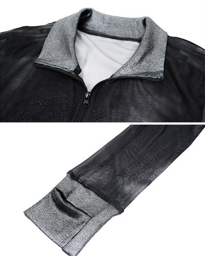 Subculture Mesh Slim-Fit Long Sleeve Top
