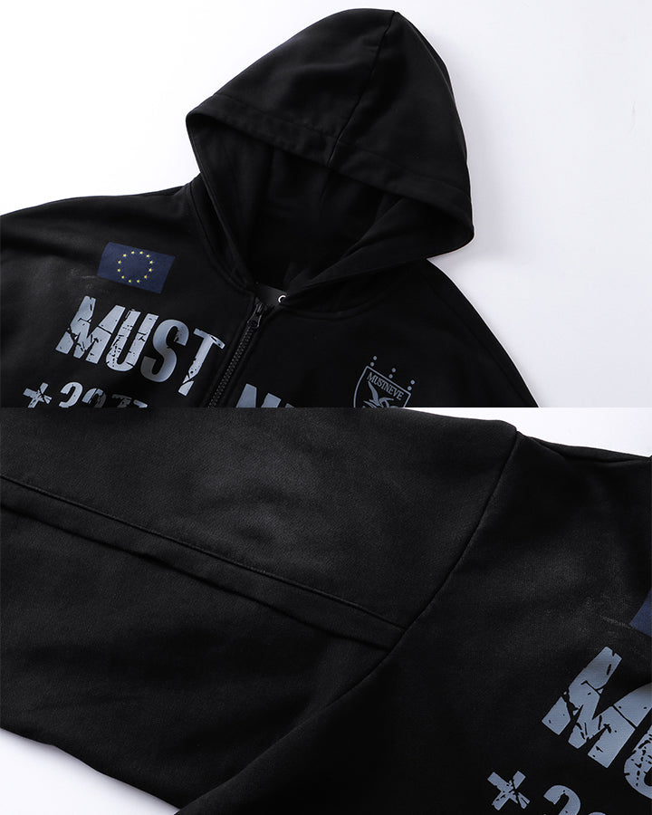 New Wasteland Dirty Wash Hooded Zip Sweatshirt