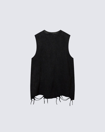 Distressed Graphic Street Sleeveless Tank