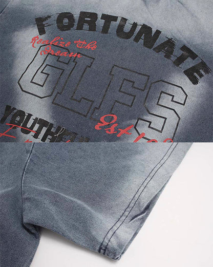Vintage Washed Faded Graphic Casual T-Shirt