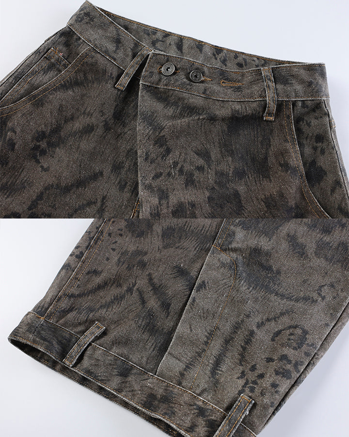 New Vintage Printed Wide-Legged Jeans