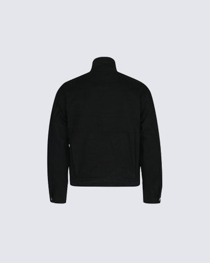 Buckled Stand-Collar Aircraft Buckle Utility Jacket
