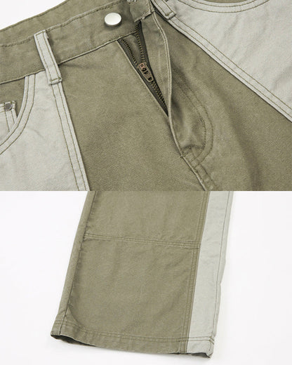 Vintage Chic Two-Tone Cargo Pants