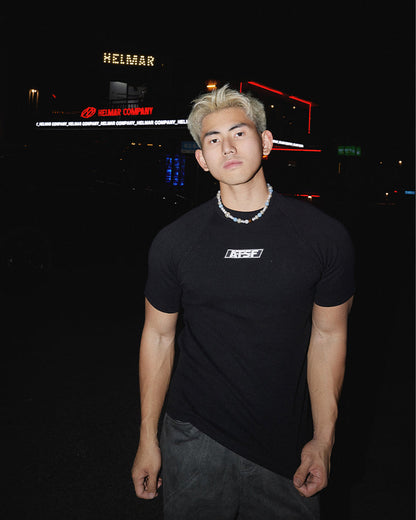 Logo Print Ribbed Knit T-Shirt