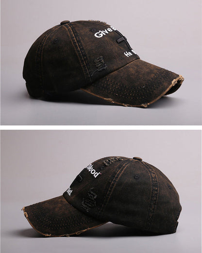 Vintage New Distressed Embroidered Baseball Cap
