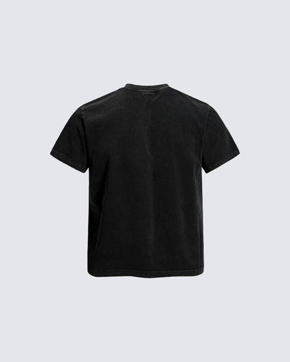 Vintage Washed Zip Panel T-Shirt