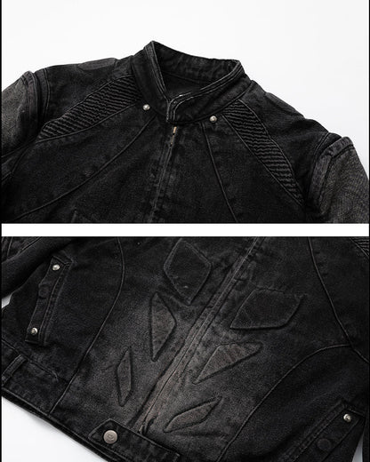 Vintage Washed Stand Collar Jacket