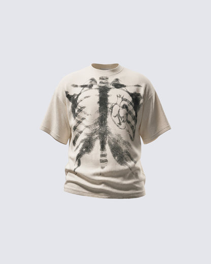 KIIKIO Skull Print Waffle T-Shirt