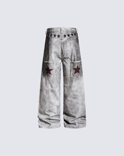 Street Hip-Hop Distressed Denim Jeans