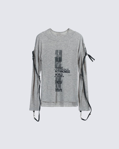 Gothic Skull Print Long Sleeve T-Shirt