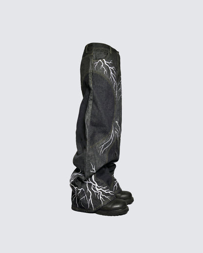 LIGHTNING Series | Double-Sided Embroidery Raw Denim