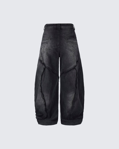 Heavy Deconstructed Washed Jeans