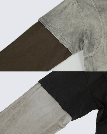 Layered Look Washed Long Sleeve Tee