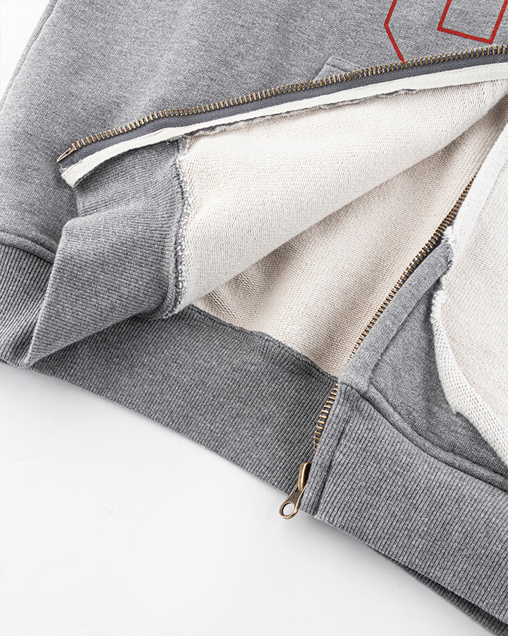 Design Contrast Patchwork Hooded Sweatshirt
