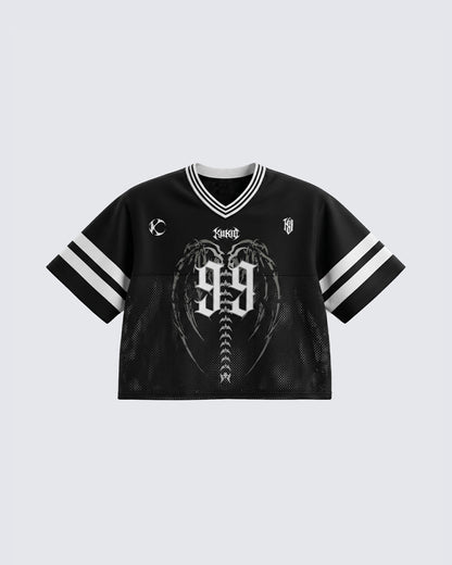 Retro Gothic Number Cropped Street Jersey
