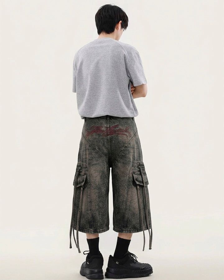 Vintage Washed New Cargo Cropped Pants