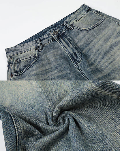Vintage Washed Straight-Leg Jeans