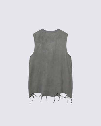 Distressed Graphic Street Sleeveless Tank