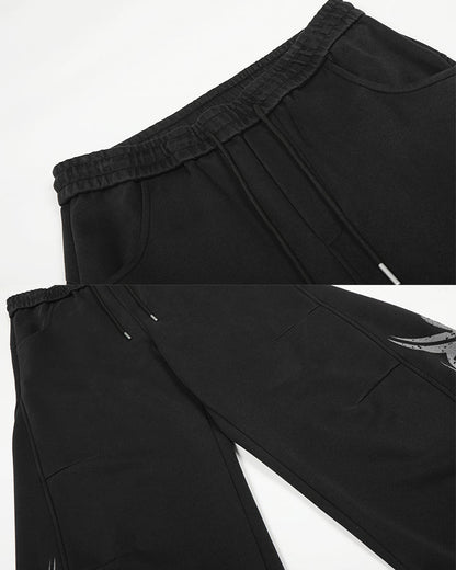 New Tribal Print Wide-Leg Sweatpants