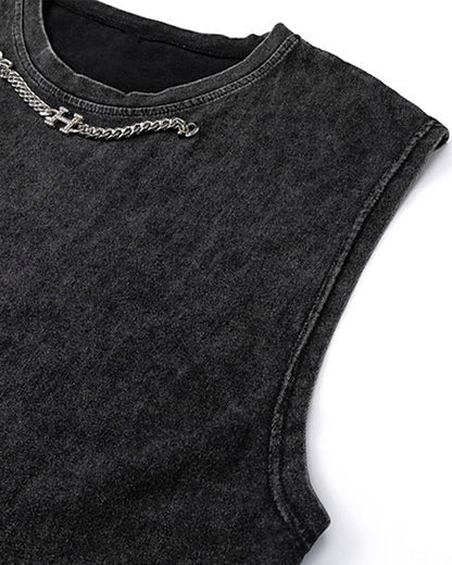Distressed Hip-Hop Sleeveless Tank