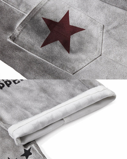 Street Hip-Hop Distressed Denim Jeans