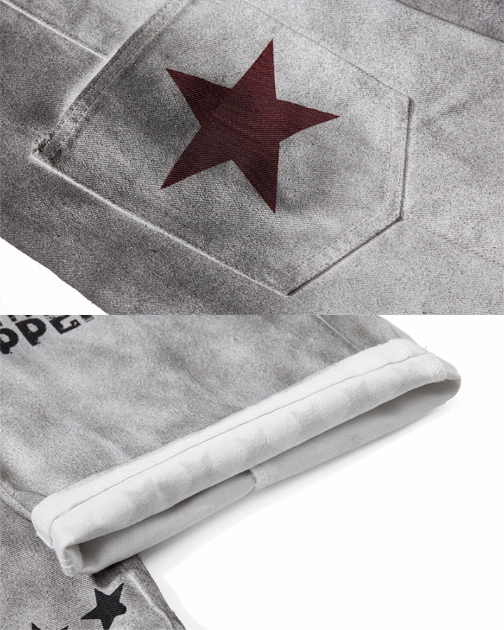 Street Hip-Hop Distressed Denim Jeans