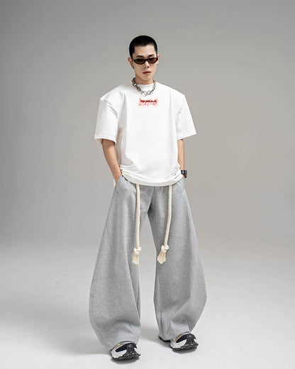 New Casual Relaxed Curved Wide-Leg Pants