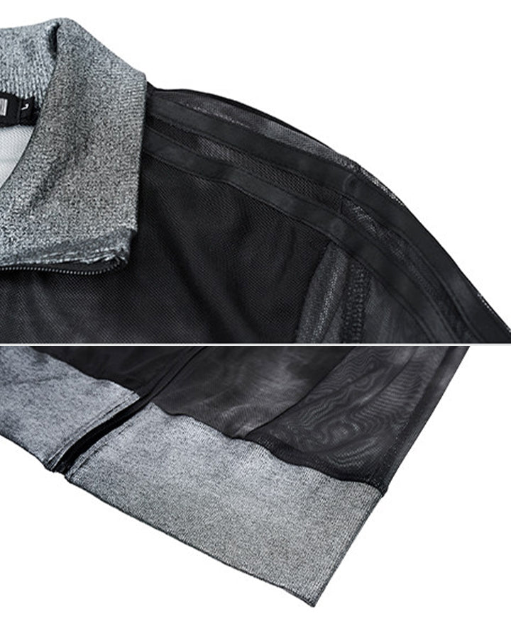Subculture Mesh Slim-Fit Long Sleeve Top