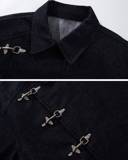 New Vintage Denim Jacket with Airplane Buckles