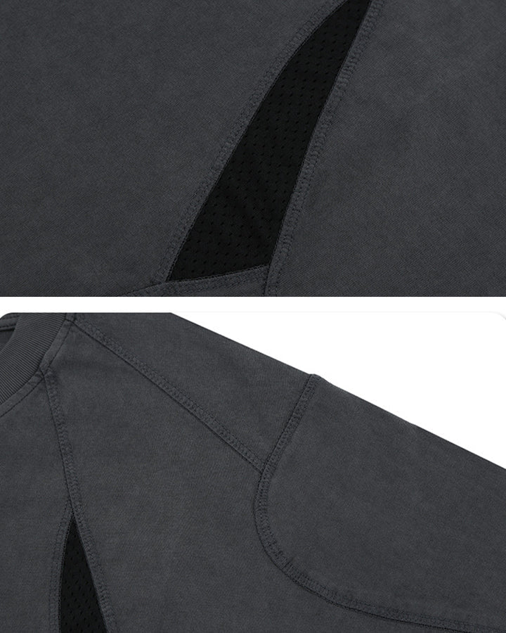 Asymmetrical Panel Spliced Short Sleeve T-Shirt