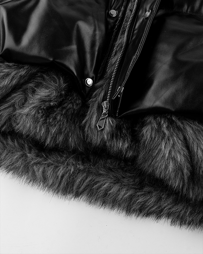 Puffer Jacket with Fur Trim