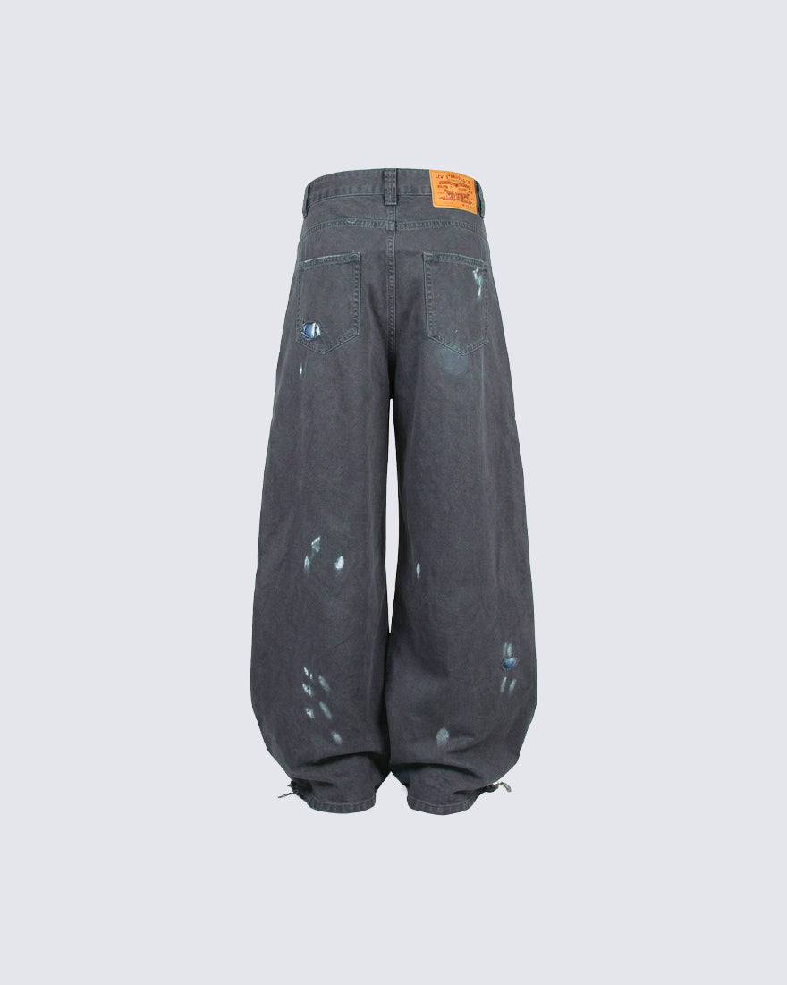 American Wrinkled A-Line Utility Jeans