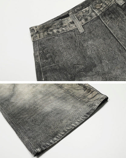 Vintage Washed Wide-Leg Jeans