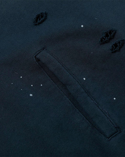 New Vintage Distressed Zipper Hoodie