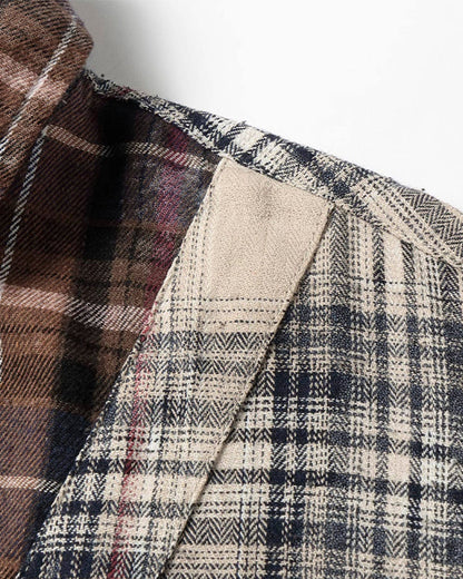 Patchwork Plaid Deconstructed Shirt