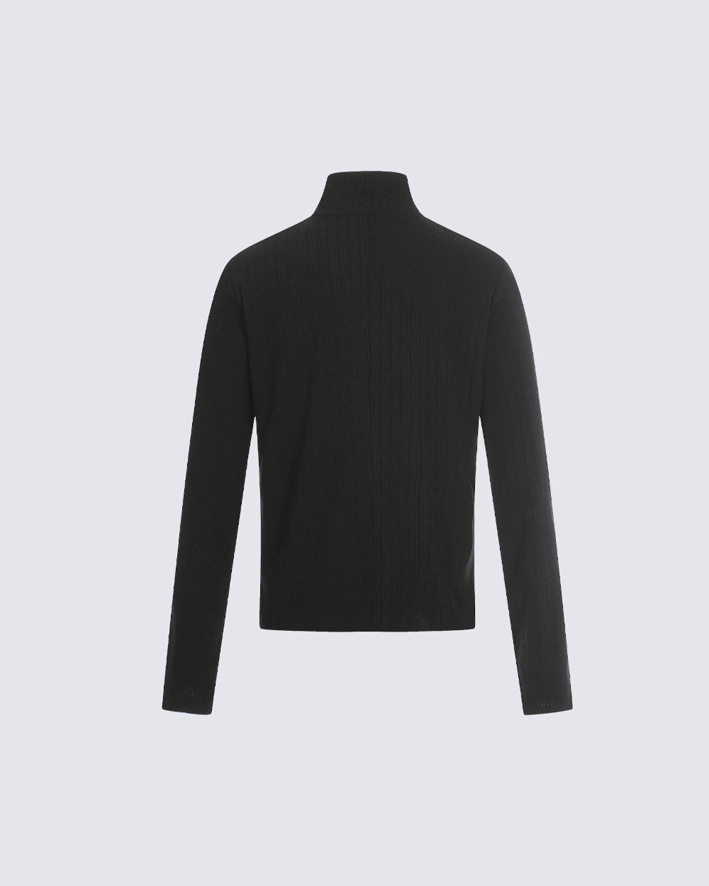 Ribbed Graphic Zip-Up Long Sleeve
