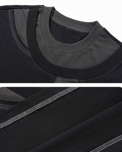 New Patchwork Panel Short Sleeve T-Shirt