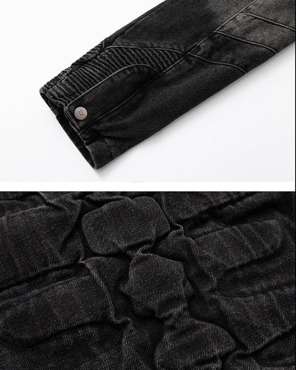 Vintage Washed Stand Collar Jacket