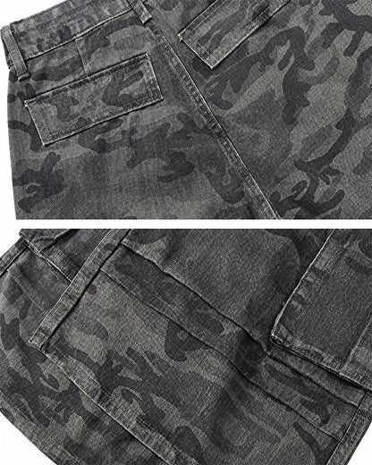 New Camo Layered Cargo Shorts