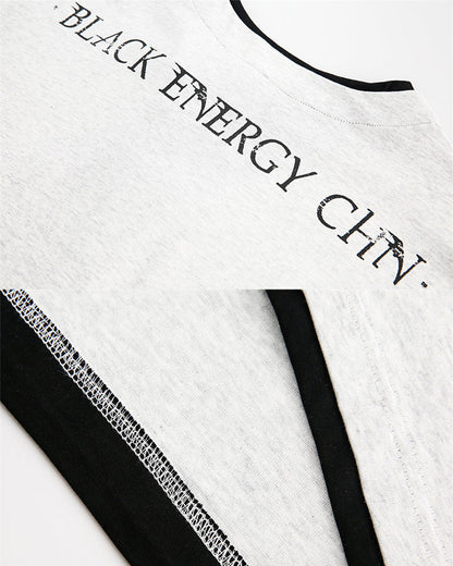 Fake Two-Piece Long Sleeve Zipper Tee
