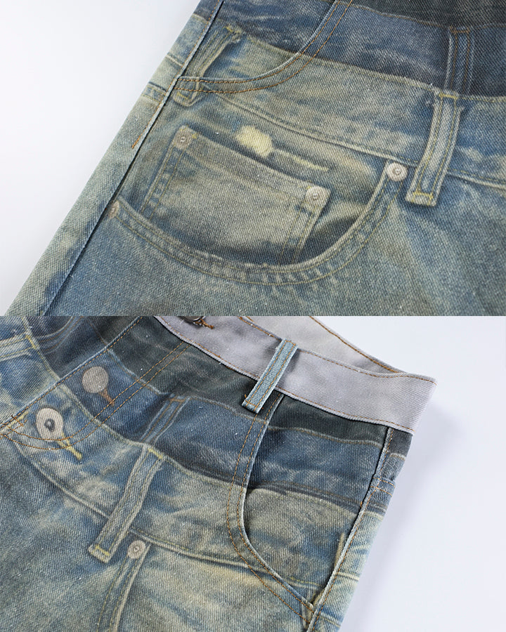Vintage New Washed Distressed Balloon Jeans
