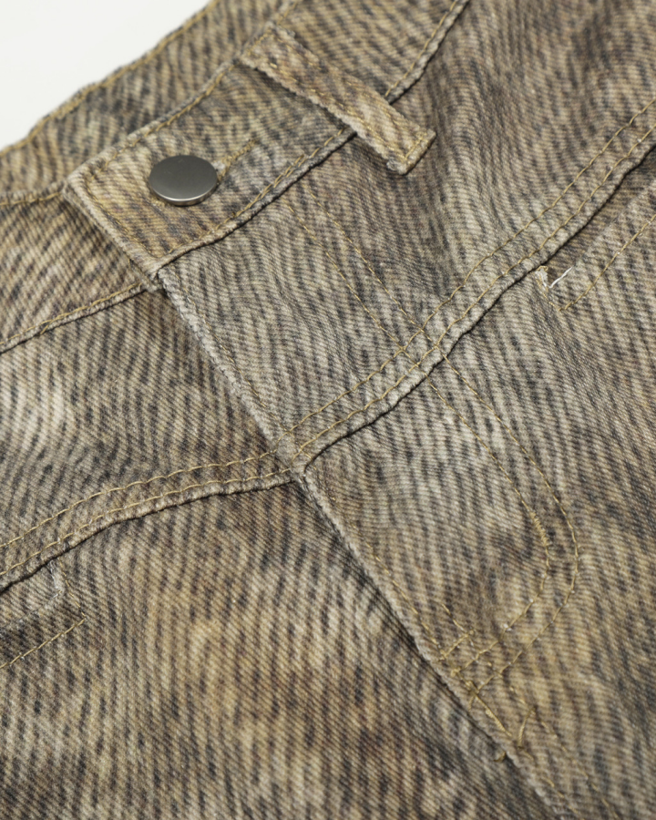 Retro Street Washed Leopard Balloon Jeans