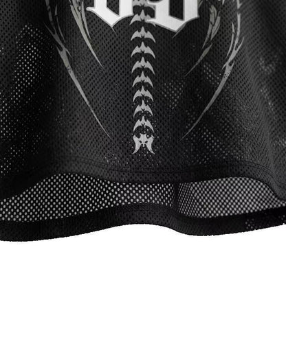 Retro Gothic Number Cropped Street Jersey