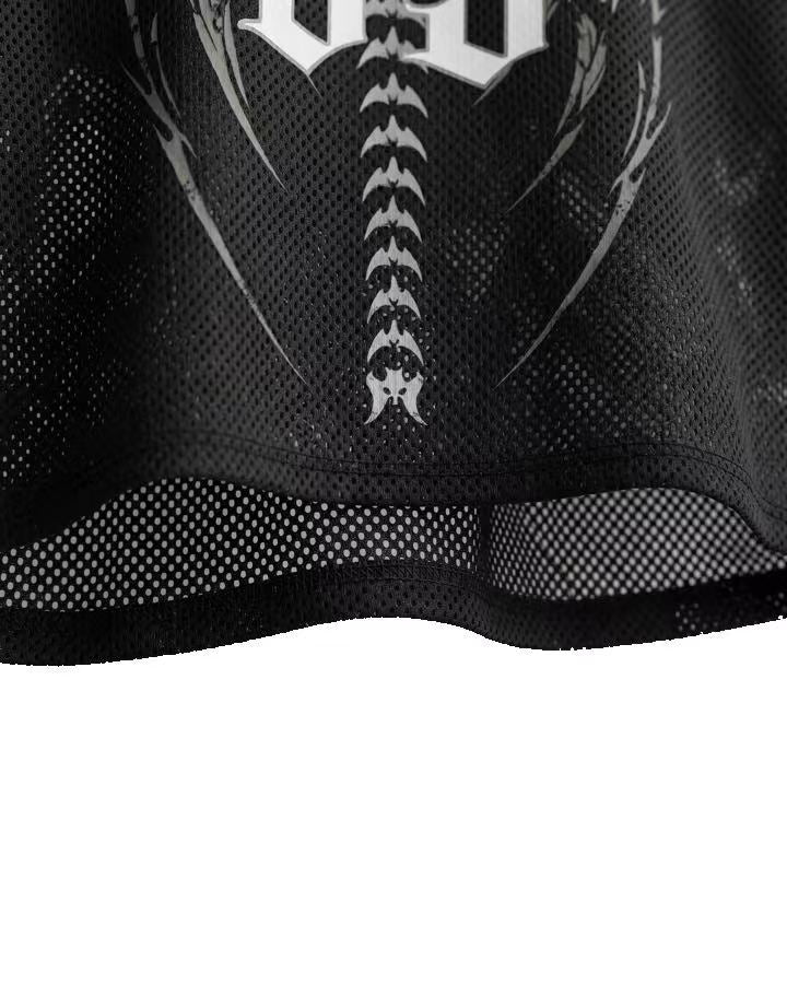 Retro Gothic Number Cropped Street Jersey