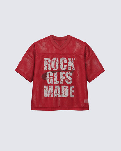 Retro Mesh Graphic Letter Sport Tee