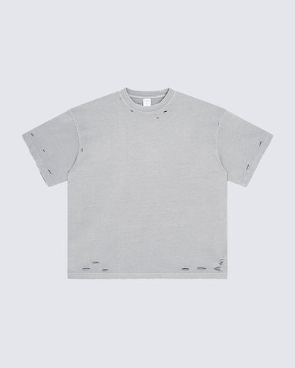 Street Fashion Distressed Short Boxy Tee