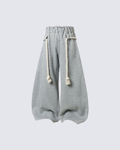 New Casual Relaxed Curved Wide-Leg Pants